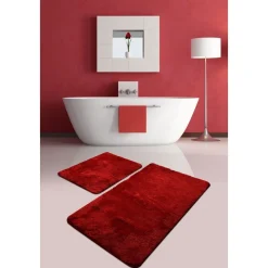 2 st Badrumsmattor Unoco - Röd
