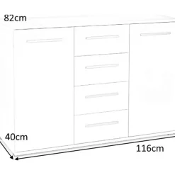 Abdel förvaringsmöbel 116 cm - Sonoma ek