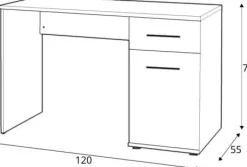 Abdel skrivbord 120x55 cm - Sonoma ek + Textilrengöring för möbler