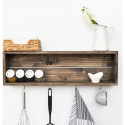 Abstrakt vägghylla 72 - Valnöt