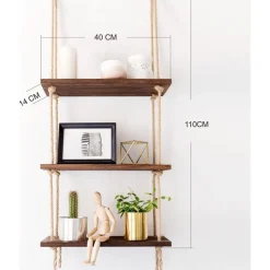 Abstrakt vägghylla 41 - Valnöt