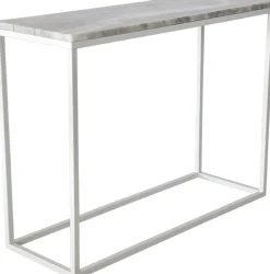 Accent konsolbord 100 x 35 cm - Vit marmor/Vit