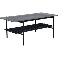 Adel soffbord 120 cm - Svart/glas