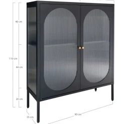 Adelaide vitrinskåp 90x110 cm - Svart