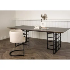 Alby matbord 220 x 100 cm - Svart/mocca