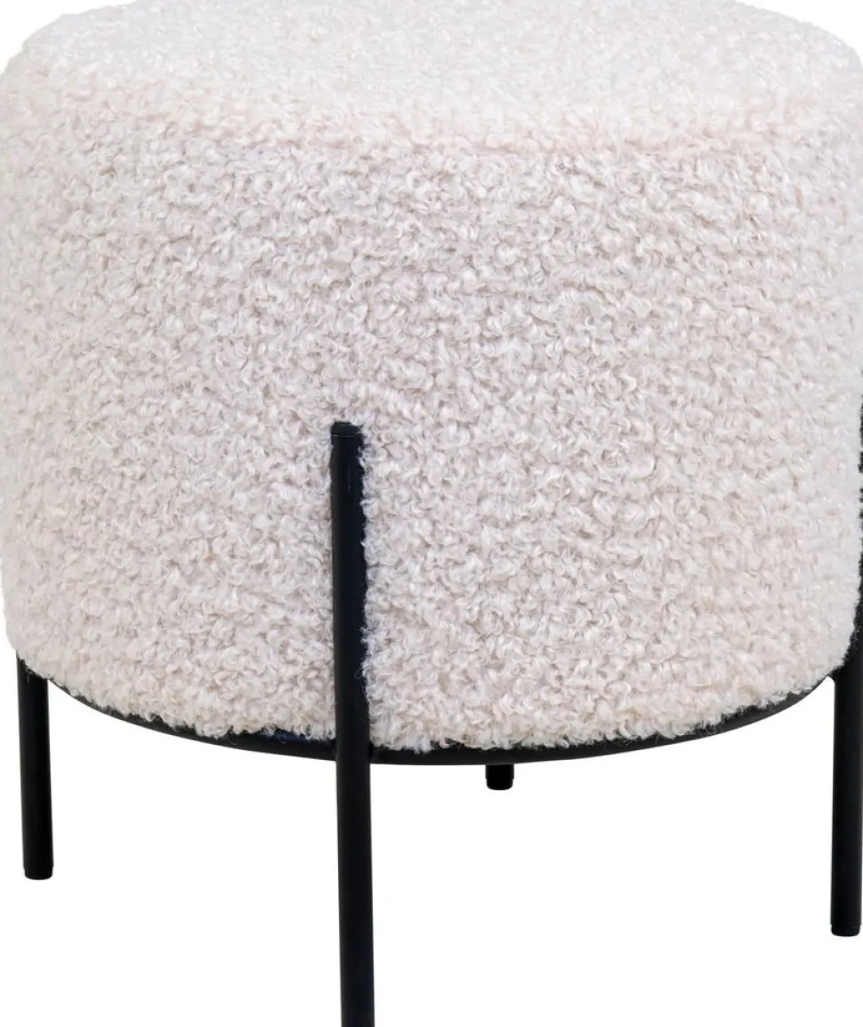 Alford Sittpuff - Lammskinn(Konstskinn)/svart + Fläckborttagare för möbler