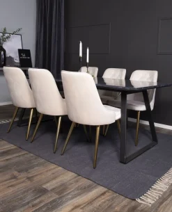 Alice Deluxe matstol - Beige/mässing