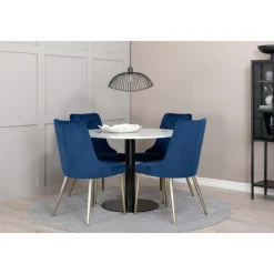 Alice Deluxe matstol - Blå/mässing