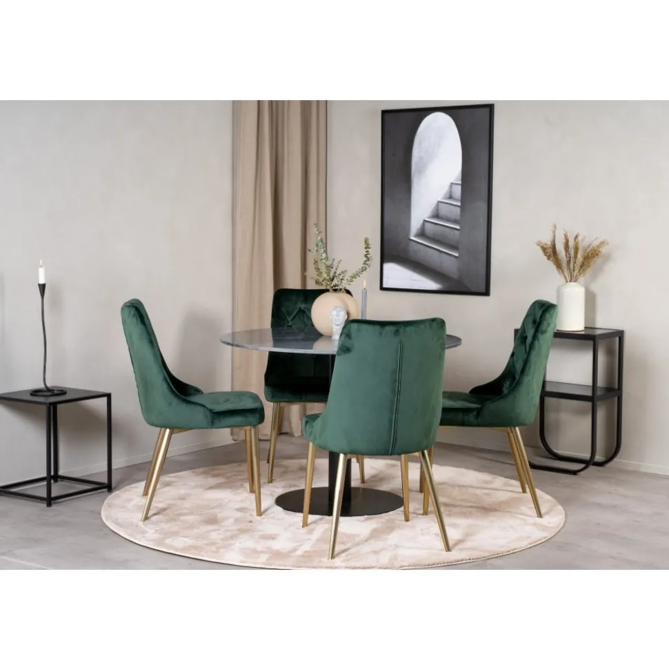 Alice Deluxe matstol - Grön/mässing