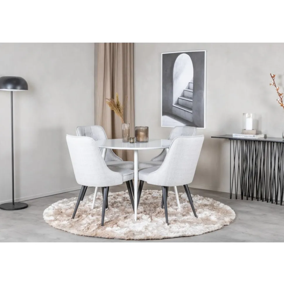 Alice Deluxe matstol - Ljusgrå/svart