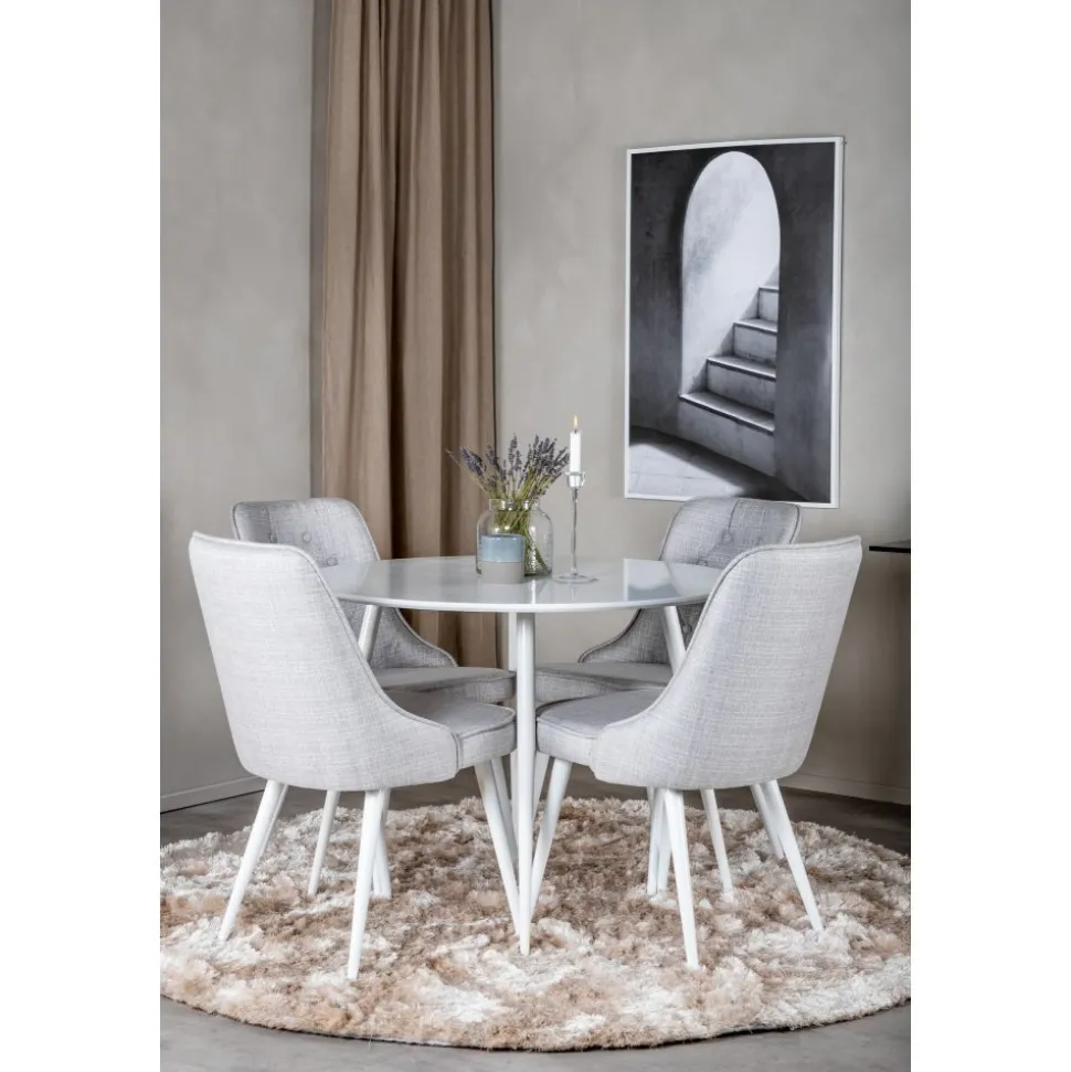 Alice Deluxe matstol - Ljusgrå/vit