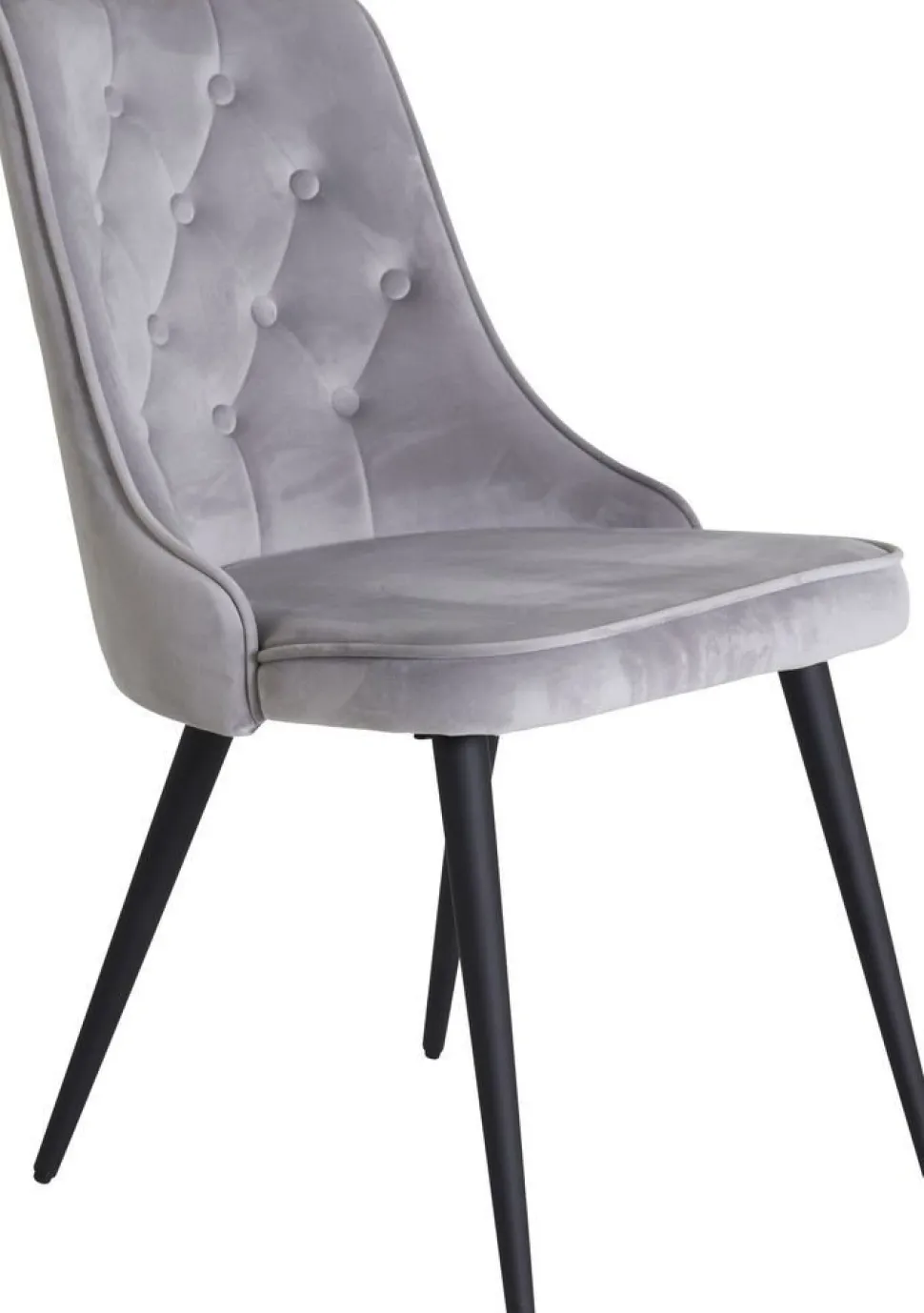 Alice Deluxe matstol - Svart/ljusgrå sammet