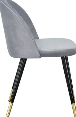 Alice matstol - Mässing/ljusgrå sammet