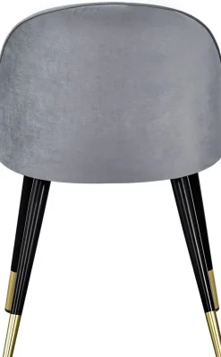 Alice matstol - Mässing/ljusgrå sammet