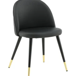 Alice matstol - Svart PU-läder