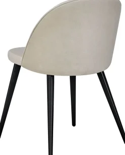 Alice matstol - Svart/beige sammet + Möbeltassar