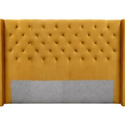 Almedal sänggavel med knappar (Guld Sammet) - Valfri bredd