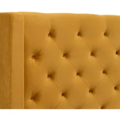 Almedal sänggavel med knappar (Guld Sammet) - Valfri bredd