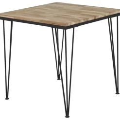 Annelie matbord 80 cm - Teak/svart