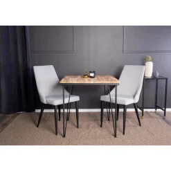 Annelie matbord 80 cm - Teak/svart