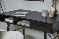 Ansmark skrivbord 110x60 cm - Svart/mässing