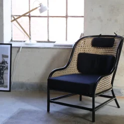 Anton svart fåtölj i rotting + Fläckborttagare för möbler