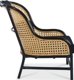 Anton svart fåtölj i rotting + Textilrengöring för möbler