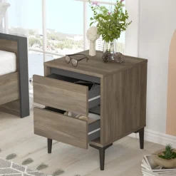 Aristo sängbord - Brun/antracit