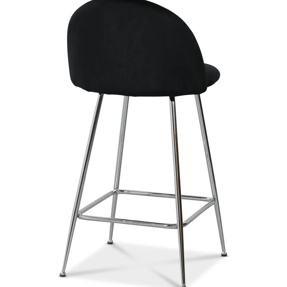 Art Velvet barstol - Svart sammet / Krom + Fläckborttagare för möbler