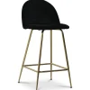Art Velvet barstol - Svart sammet / Mässing