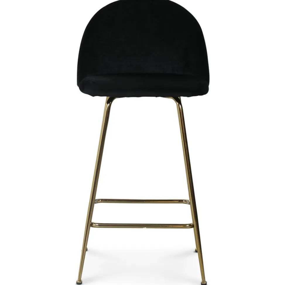 Art Velvet barstol - Svart sammet / Mässing