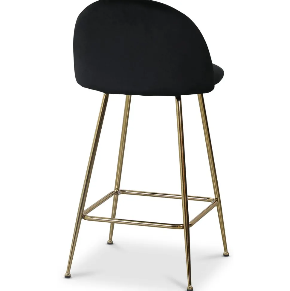 Art Velvet barstol - Svart sammet / Mässing