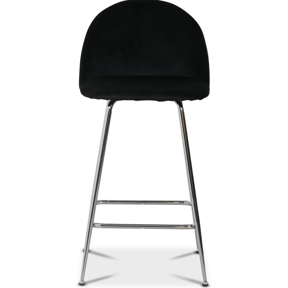 Art Velvet barstol - Svart sammet / Krom + Möbeltassar