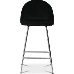 Art Velvet barstol - Svart sammet / Krom
