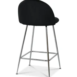 Art Velvet barstol - Svart sammet / Krom