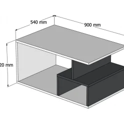 Arte soffbord 90 x 42 cm - Mörk valnöt/svart marmor + Möbeltassar