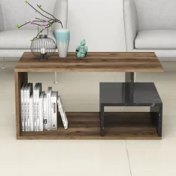 Arte soffbord 90 x 42 cm - Mörk valnöt/svart marmor + Fläckborttagare för möbler