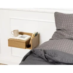 Ashlan vägghängt sängbord 40 x 32 cm - natur