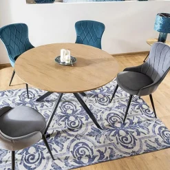 Aster matbord 120 cm - Ek/svart