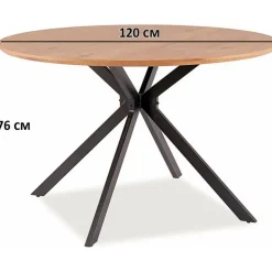 Aster matbord 120 cm - Ek/svart