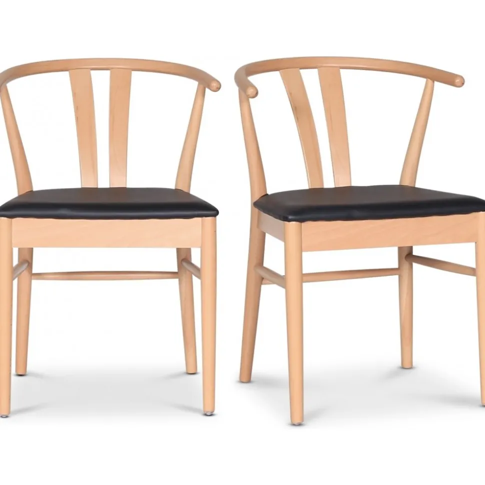 Astrid matstol med svart PU sits + Möbeltassar