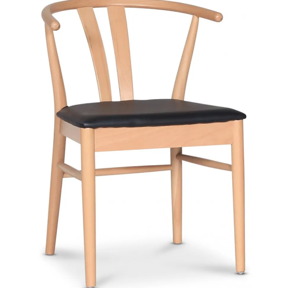 Astrid matstol med svart PU sits + Möbeltassar