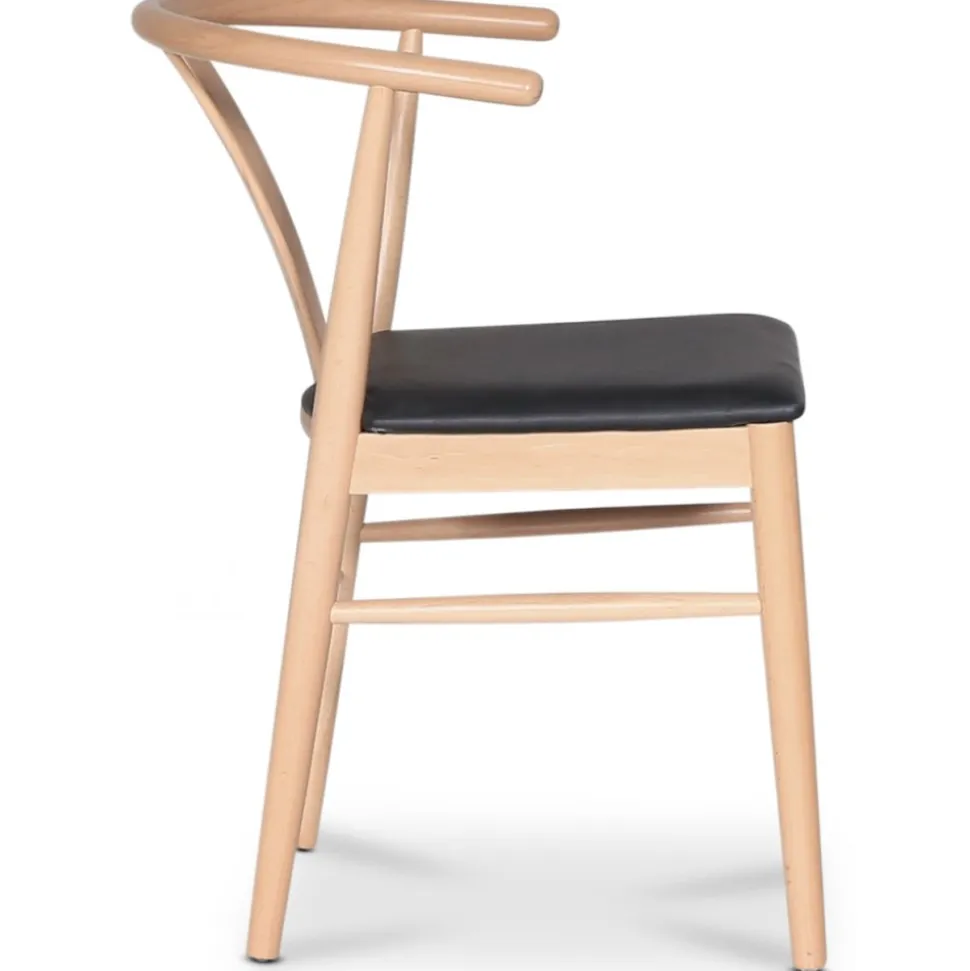 Astrid matstol med svart PU sits + Möbeltassar