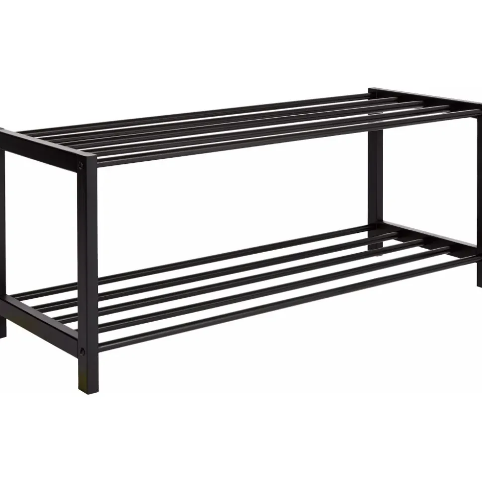 Atna svart skohylla 80 cm + Möbeltassar