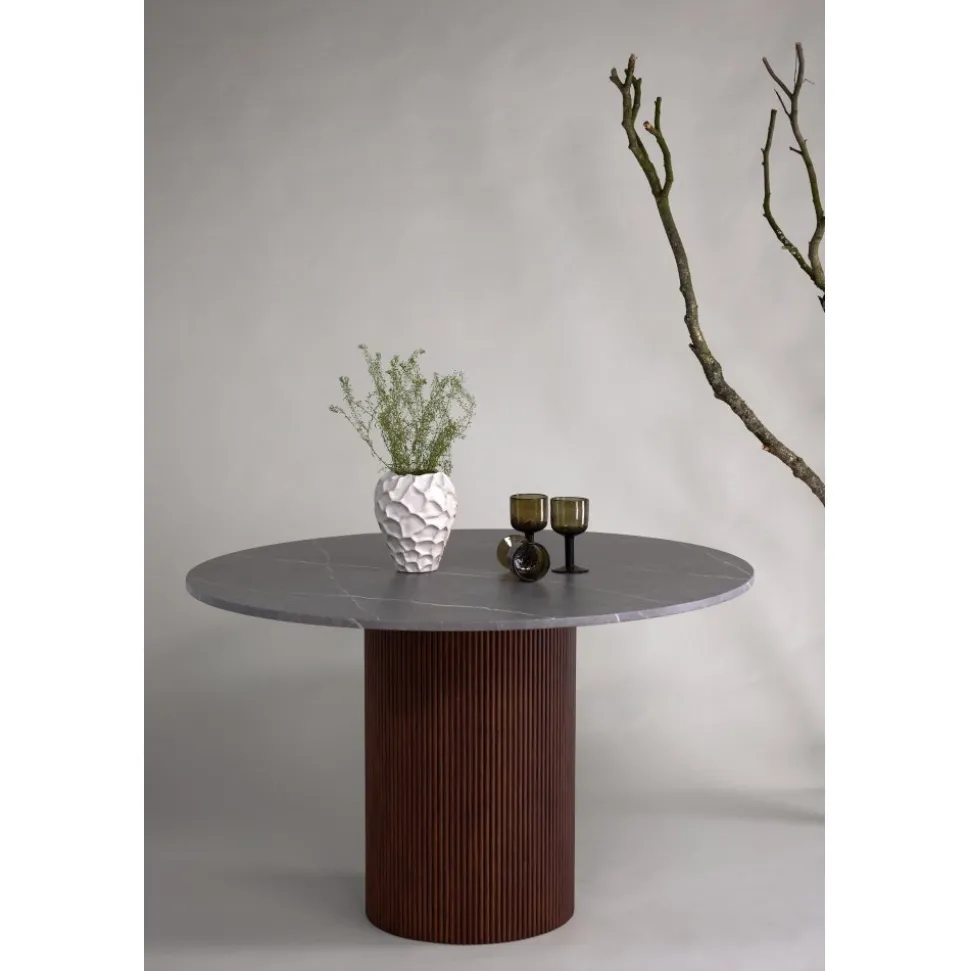 Austin matbord Ø120 cm - Grå/mocca