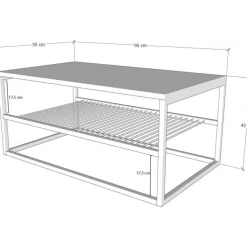 Azur soffbord 95 x 55 cm - Furu/svart