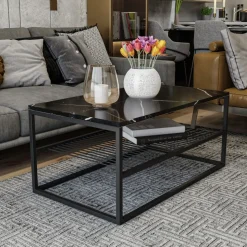 Azur soffbord 95 x 55 cm - Svart