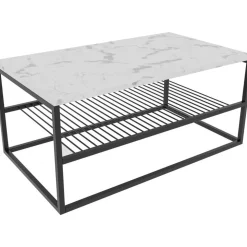 Azur soffbord 95 x 55 cm - Vit/svart