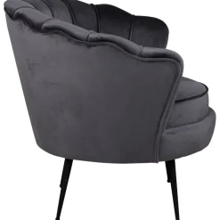 Ballini fåtölj - Mörkgrå sammet