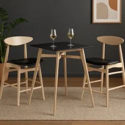 Barbord inklusive 2 st barstolar - Whitewash/svart